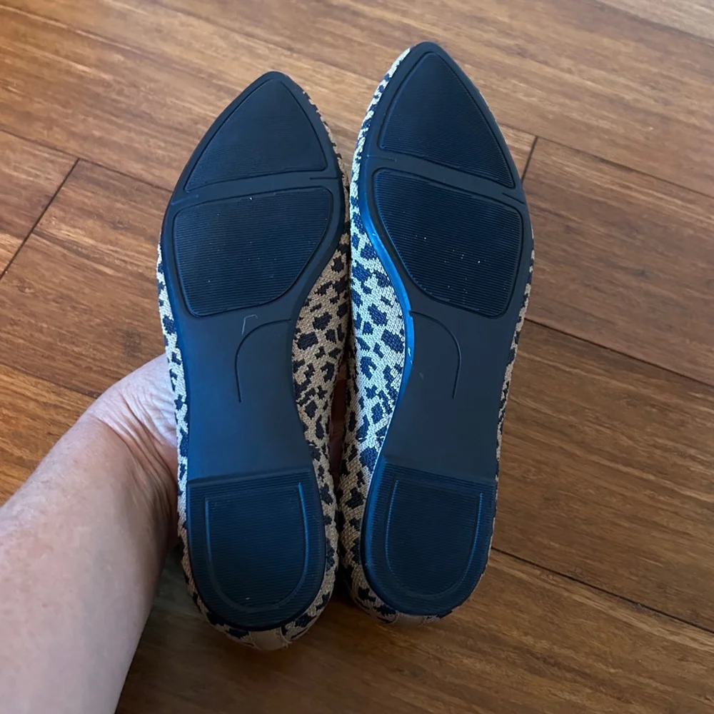 Breifola Memory Foam Flats, Size 7, Leopard Print